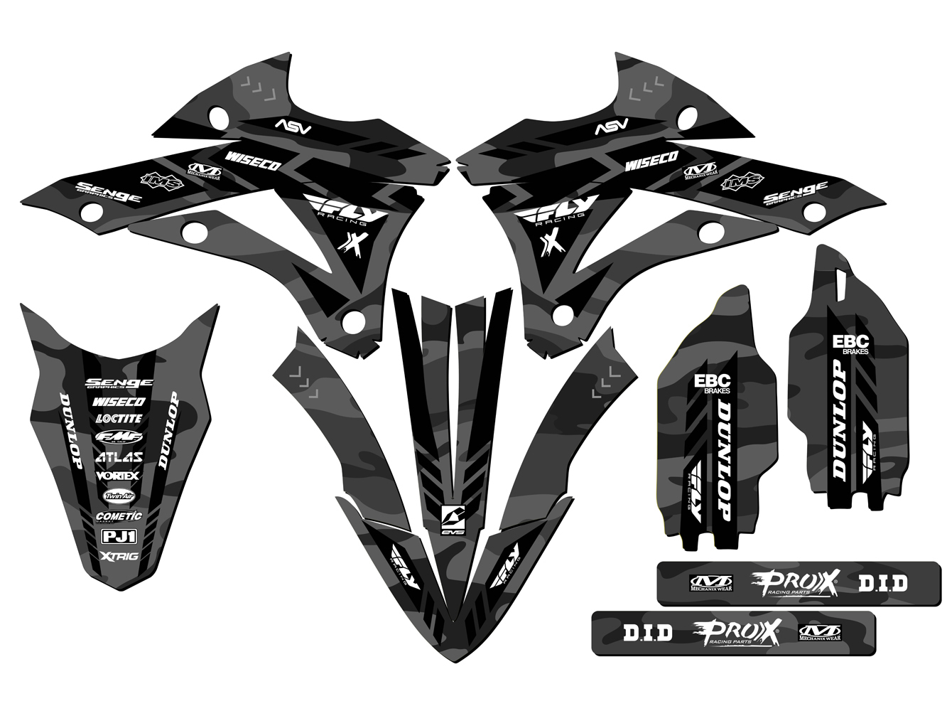 Kit de gráficos KX 85 APACHE 2014-2021 gris Senge compatible con Kawasaki - Imagen 2 de 10