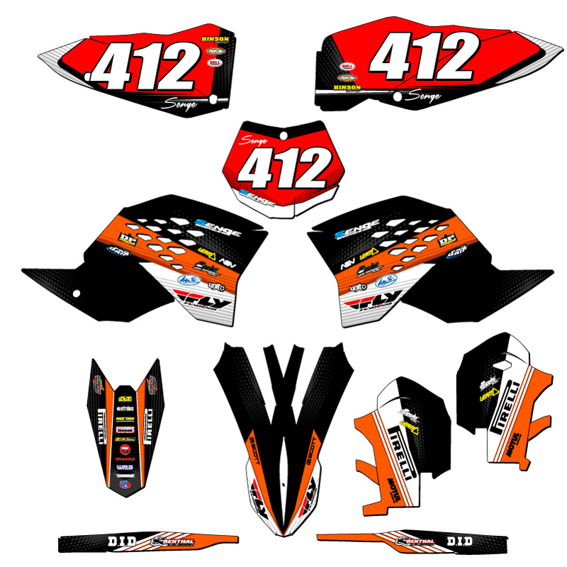 2007-2010 SX RICOCHET Orange Senge Graphics Kit Compatible with KTM - Picture 8 of 10