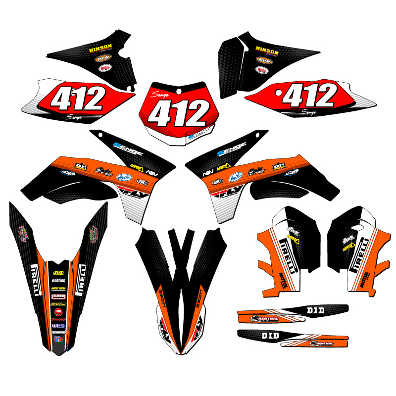 2011-2012 SX RICOCHET Orange Senge Graphics Kit Compatible with KTM - Picture 8 of 10