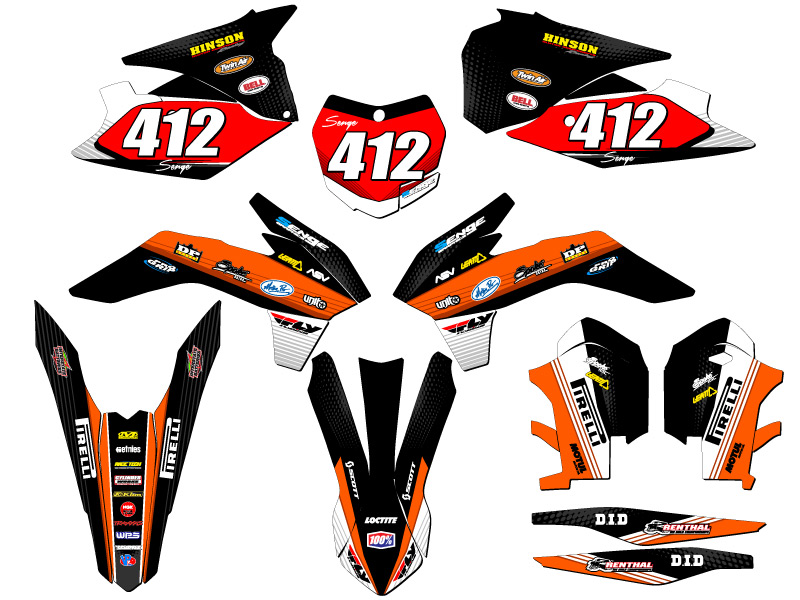 2013-2014 SX RICOCHET Orange Senge Graphics Kit Compatible with KTM - Picture 8 of 10
