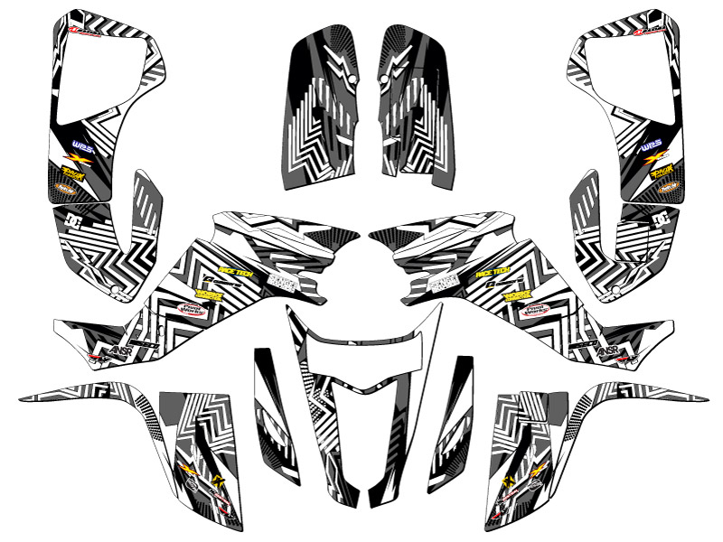 Kit de Gráficos Senge Negro Todos los Años KFX 400 MAYHEM Compatible con Kawasaki - Imagen 2 de 7