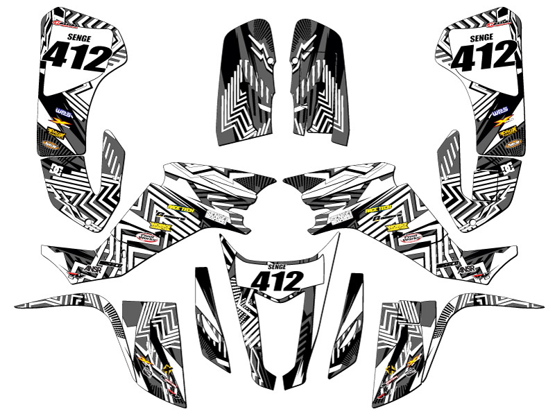 Kit de Gráficos Senge Negro Todos los Años KFX 400 MAYHEM Compatible con Kawasaki - Imagen 5 de 7