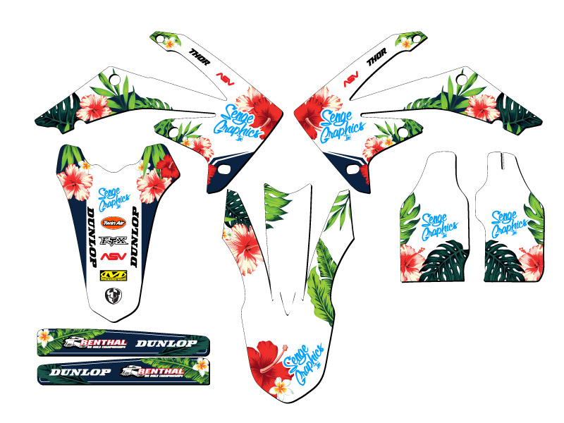 2010-2013 CRF 250 R TROPIC White Senge Graphics Kit Compatible with Honda - Picture 2 of 10