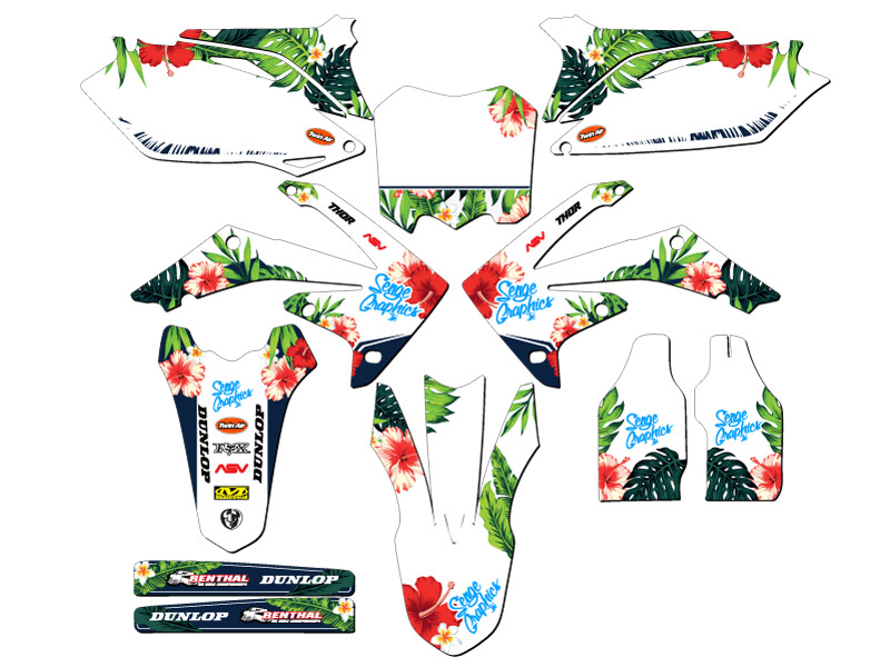 2010-2013 CRF 250 R TROPIC White Senge Graphics Kit Compatible with Honda - Picture 5 of 10