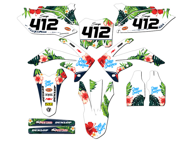 2010-2013 CRF 250 R TROPIC White Senge Graphics Kit Compatible with Honda - Picture 8 of 10