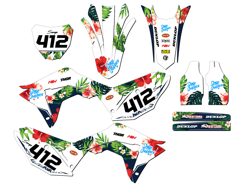 CRF 250 R 2018 Tropic White Senge kit de gráficos compatible con Honda - Imagen 8 de 10