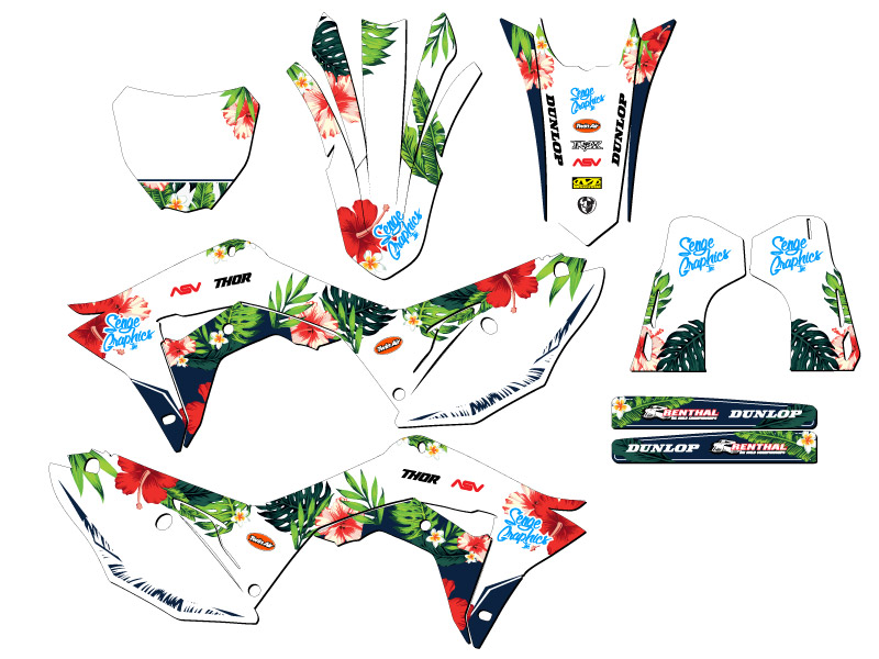 Kit de gráficos Senge White Senge 2019-2021 CRF 250 R 2019 compatible con Honda - Imagen 5 de 10