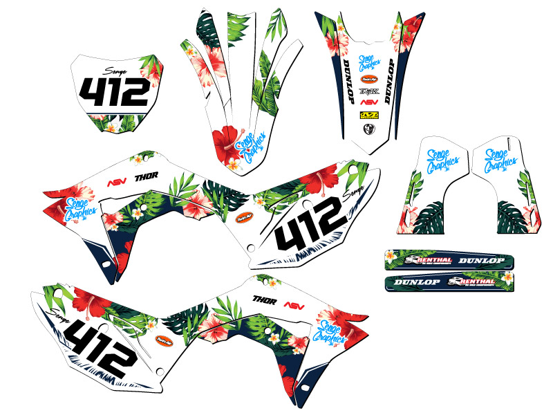 Kit de gráficos Senge White Senge 2019-2021 CRF 250 R 2019 compatible con Honda - Imagen 8 de 10