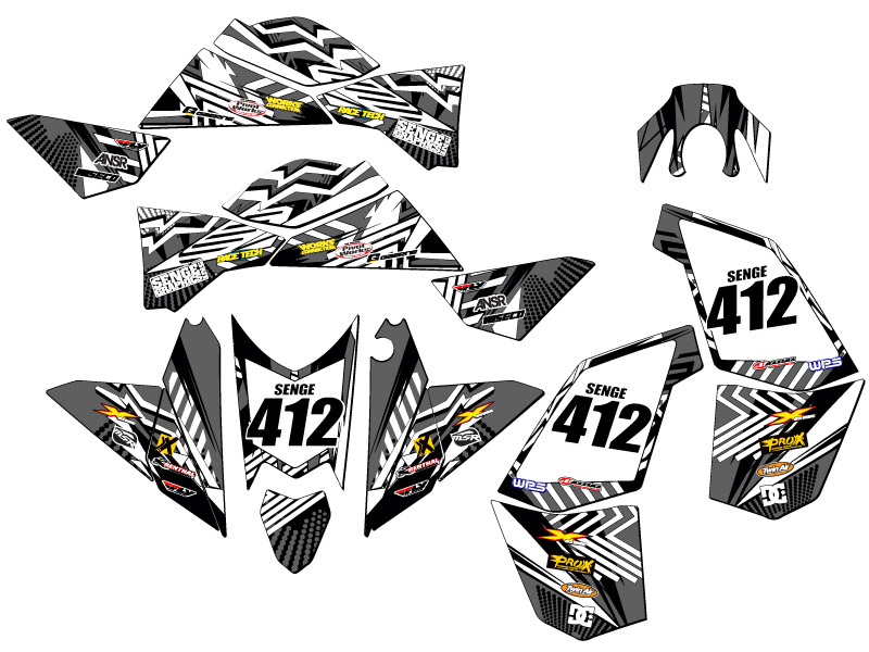 Kit de gráficos All Years XC/SX 450 MAYHEM Black Senge compatible con KTM - Imagen 5 de 7