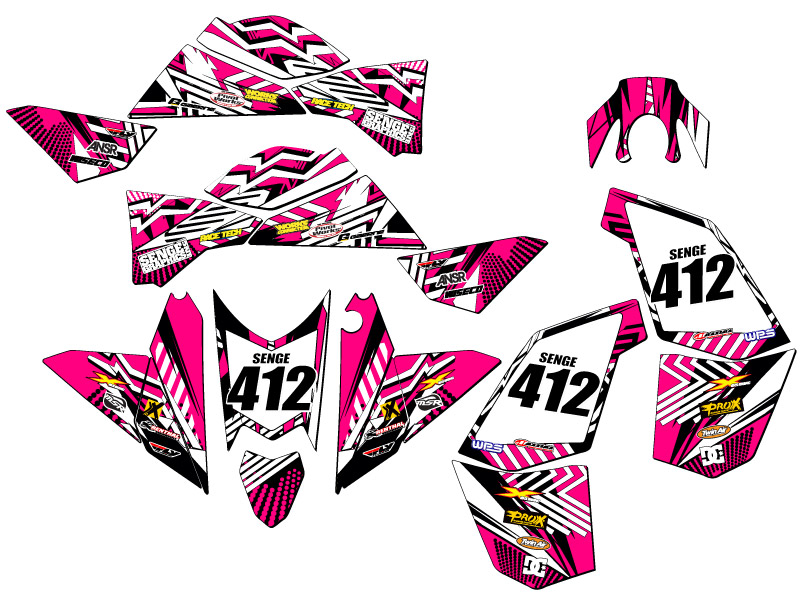 Kit de Gráficos All Years XC/SX 450 MAYHEM Pink Senge Compatible con KTM - Imagen 5 de 7
