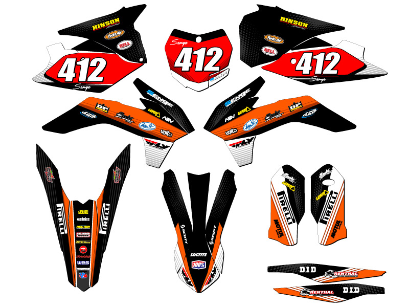SX RICOCHET Orange Senge 2015 kit de gráficos compatible con KTM - Imagen 8 de 10