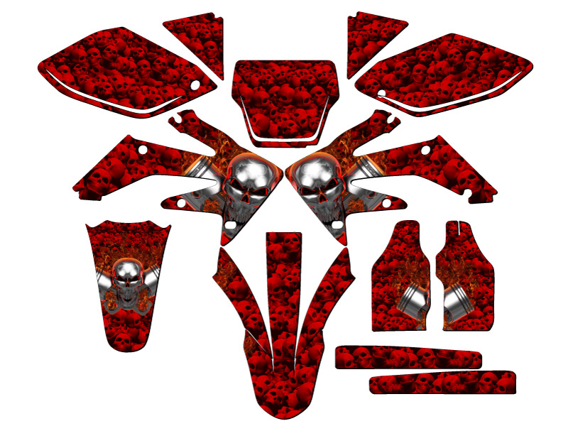 2004-2005 CRF 250 R Flaming Gearhead Red Senge Kit de Gráficos Compatible con H... - Imagen 5 de 10
