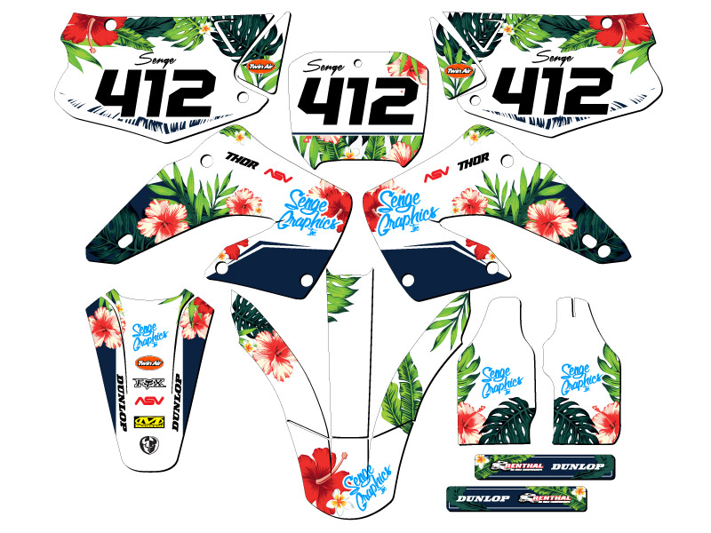 2000-2001 CR 125 R TROPIC White Senge Graphics Kit Compatible with Honda - Bild 8 von 10