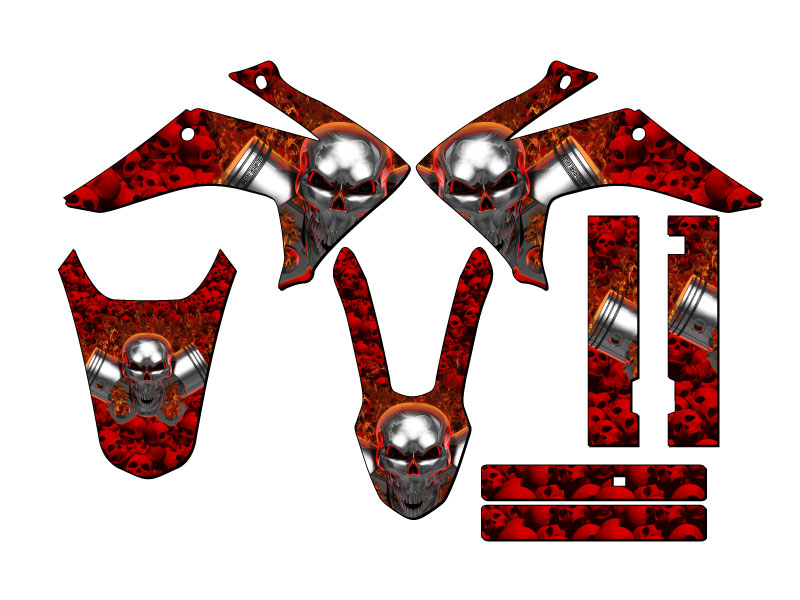 2015-2020 CRF 150 F FLAMING GEARHEAD Red Senge Graphics Kit Compatible with H... - Picture 5 of 10