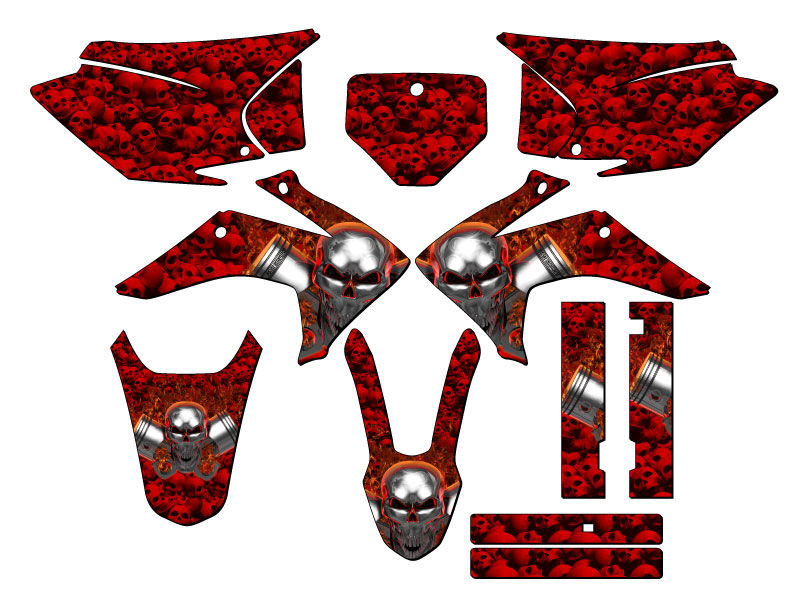 2015-2020 CRF 150 F FLAMING GEARHEAD Red Senge Graphics Kit Compatible with H... - Picture 8 of 10