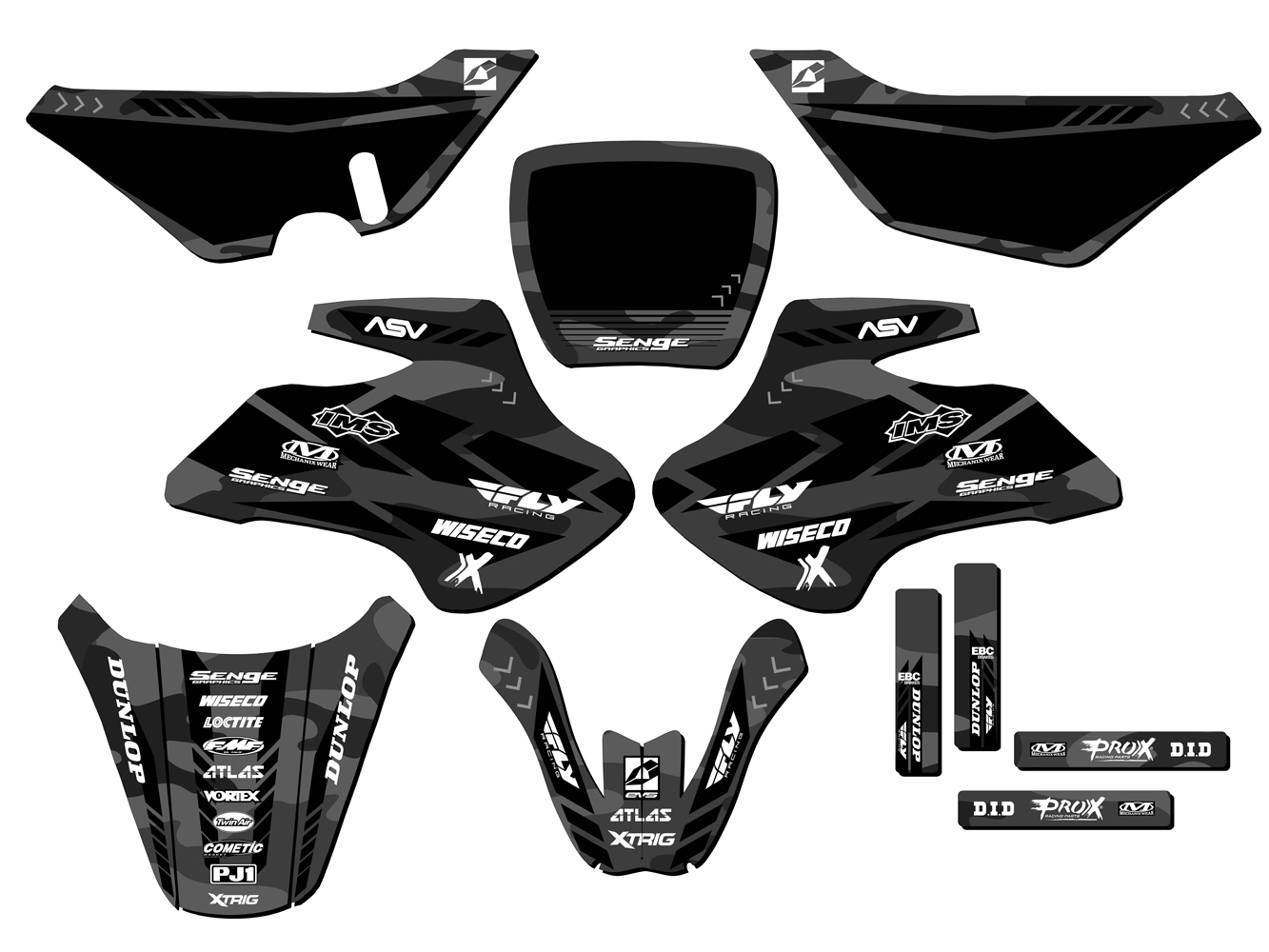 All Years KDX 50 APACHE Grey Senge Graphics Kit Compatible with Kawasaki - Picture 5 of 10