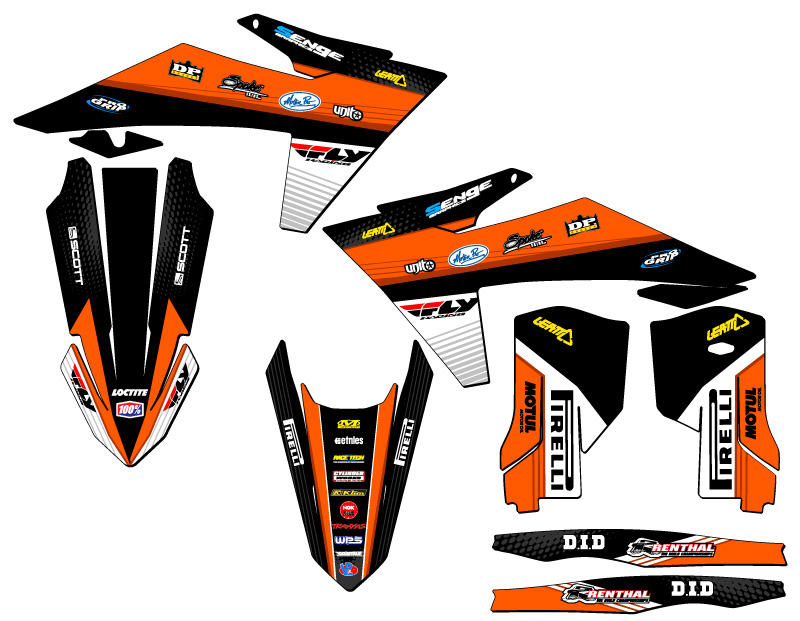 Kit de gráficos XCF RICOCHET Orange Senge 2023-2024 compatible con KTM - Imagen 2 de 10