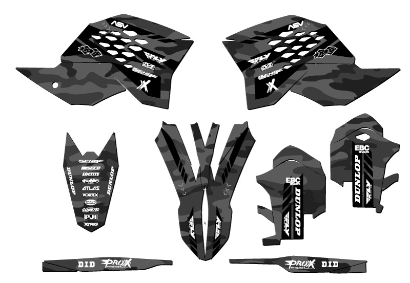 2007-2010 SXF APACHE Grey Senge Graphics Kit Compatible with KTM - Picture 2 of 10