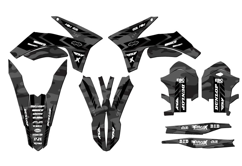 2011-2012 SXF APACHE Grey Senge Graphics Kit Compatible with KTM - Picture 2 of 10