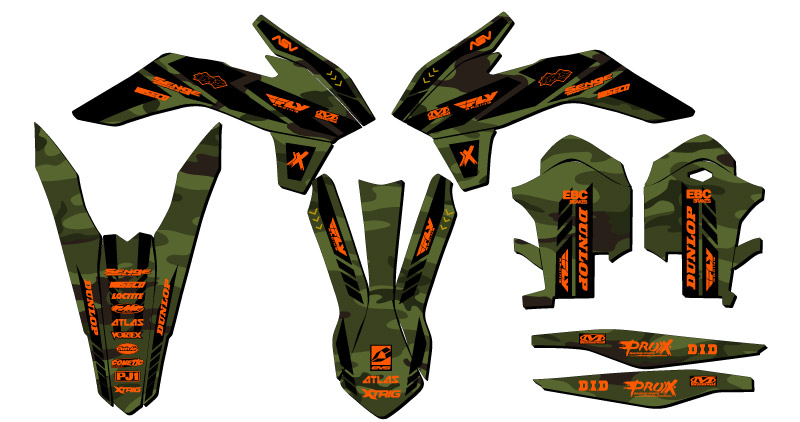 2013-2014 SXF APACHE Green Senge Graphics Kit Compatible with KTM - Picture 2 of 10