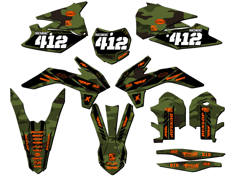 2013-2014 SXF APACHE Green Senge Graphics Kit Compatible with KTM - Picture 8 of 10