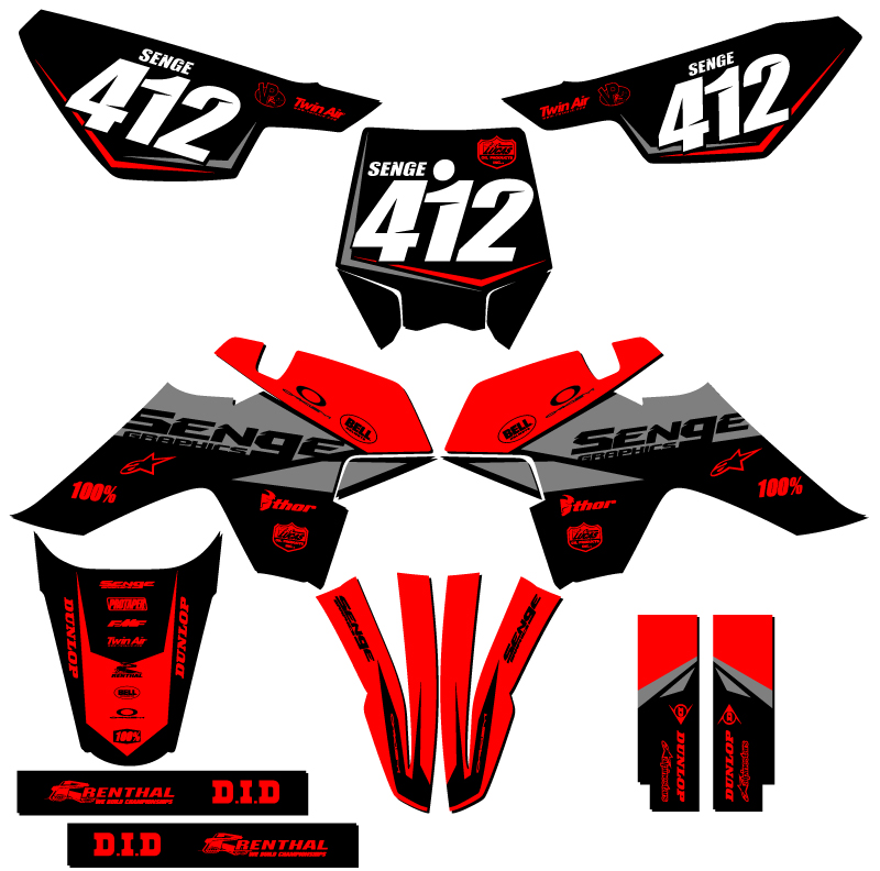 SR 125 SR 125 BINARY Red Senge Graphics Kit Compatible with SSR - Imagen 8 de 10