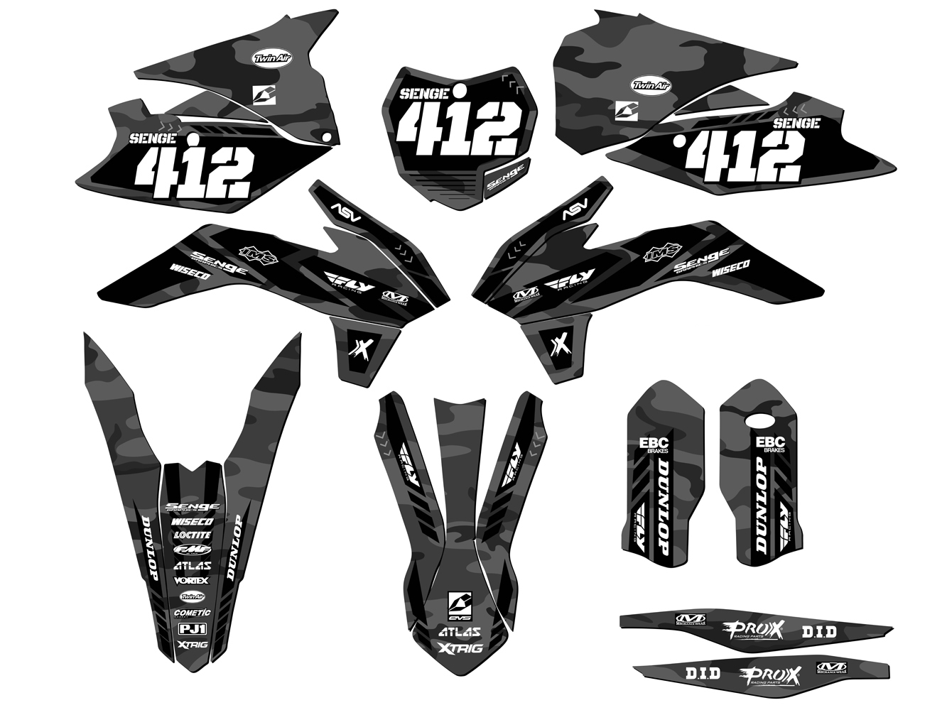 Kit de gráficos SXF APACHE 2015 gris Senge compatible con KTM - Imagen 8 de 10