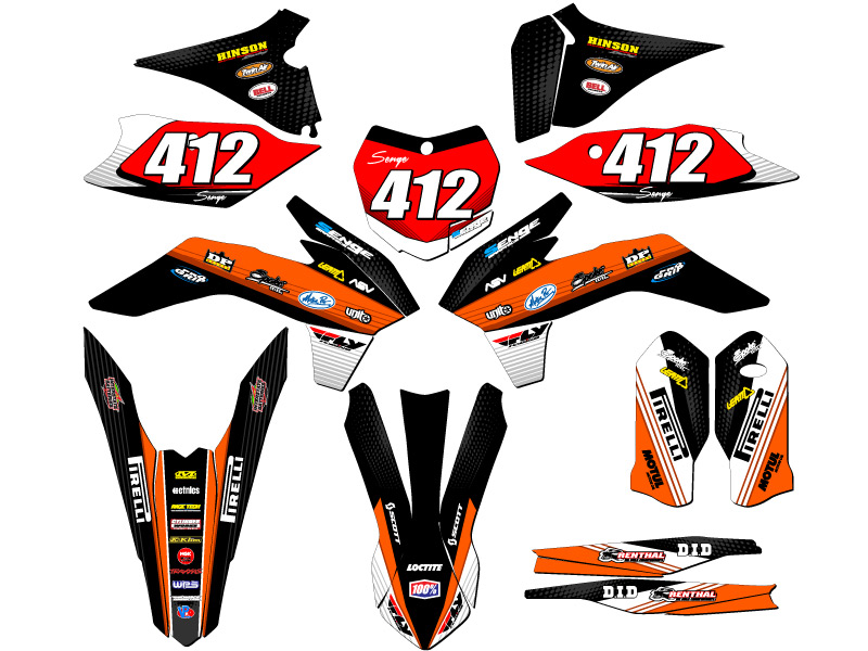 2015-2016 XC RICOCHET Orange Senge Graphics Kit Compatible with KTM - Picture 8 of 10