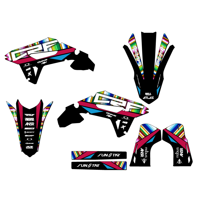 2021-2023 CRF 450 R SERAPE Black Senge Graphics Kit Compatible with Honda - Bild 2 von 10