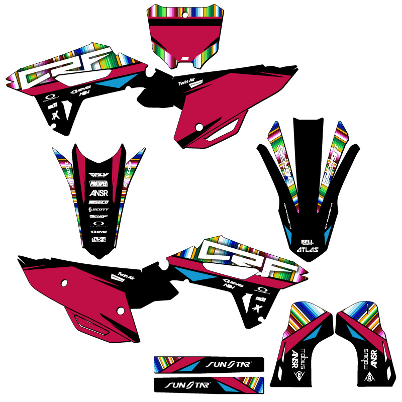 2021-2023 CRF 450 R SERAPE Black Senge Graphics Kit Compatible with Honda - Bild 5 von 10