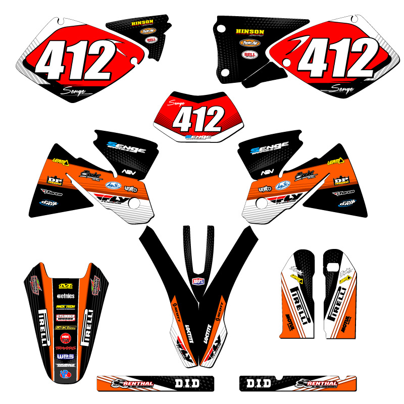 1998-2000 EXC RICOCHET Orange Senge Graphics Kit Compatible with KTM - Foto 8 di 10