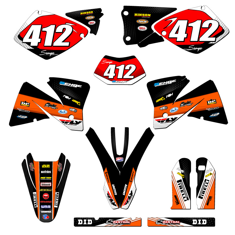 2001-2002 EXC RICOCHET Orange Senge Graphics Kit Compatible with KTM - Picture 8 of 10