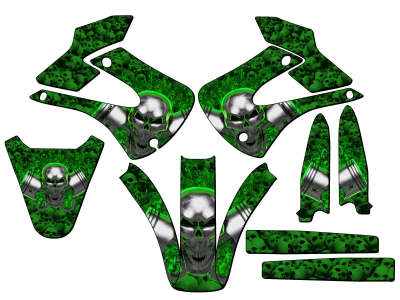 Kit de gráficos KX 85 FLAMING GEARHEAD Green Senge 2001-2013 compatible con - Imagen 2 de 10