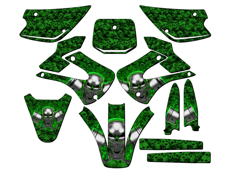 Kit de gráficos KX 85 FLAMING GEARHEAD Green Senge 2001-2013 compatible con - Imagen 5 de 10