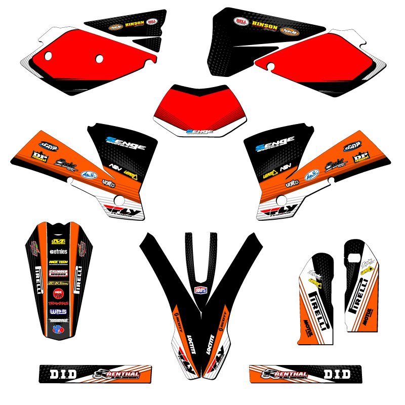 2004 EXC RICOCHET Orange Senge Graphics Kit Compatible with KTM - Foto 5 di 10