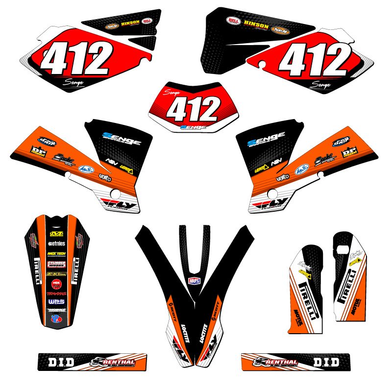 2004 EXC RICOCHET Orange Senge Graphics Kit Compatible with KTM - Foto 8 di 10