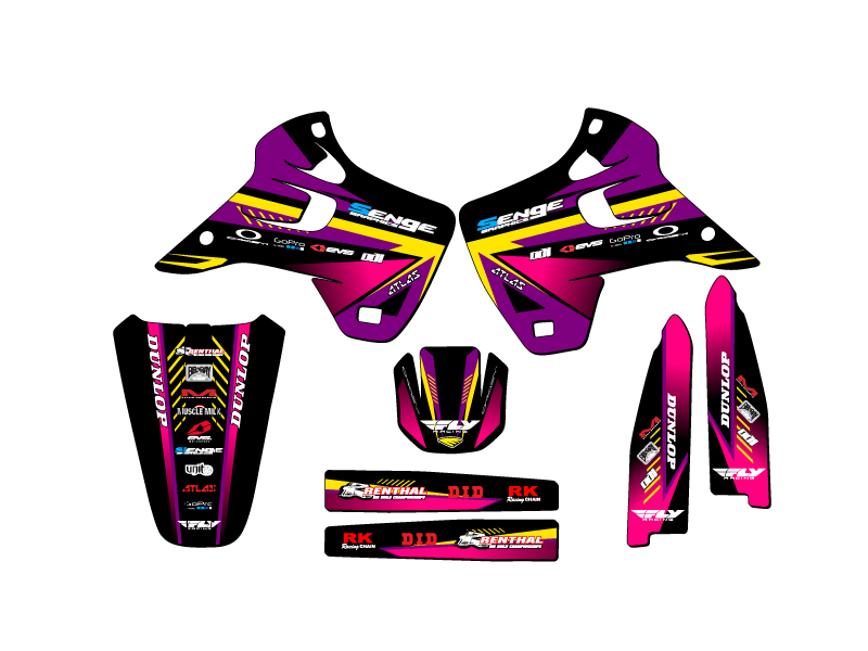 1992-1993 KX 125 SURGE Purple Senge Graphics Kit Compatible with Kawasaki - Bild 2 von 10