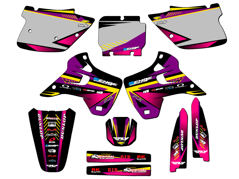 1992-1993 KX 125 SURGE Purple Senge Graphics Kit Compatible with Kawasaki - Bild 5 von 10