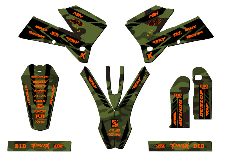 2005-2006 SX APACHE Green Senge Graphics Kit Compatible with KTM - Picture 2 of 10