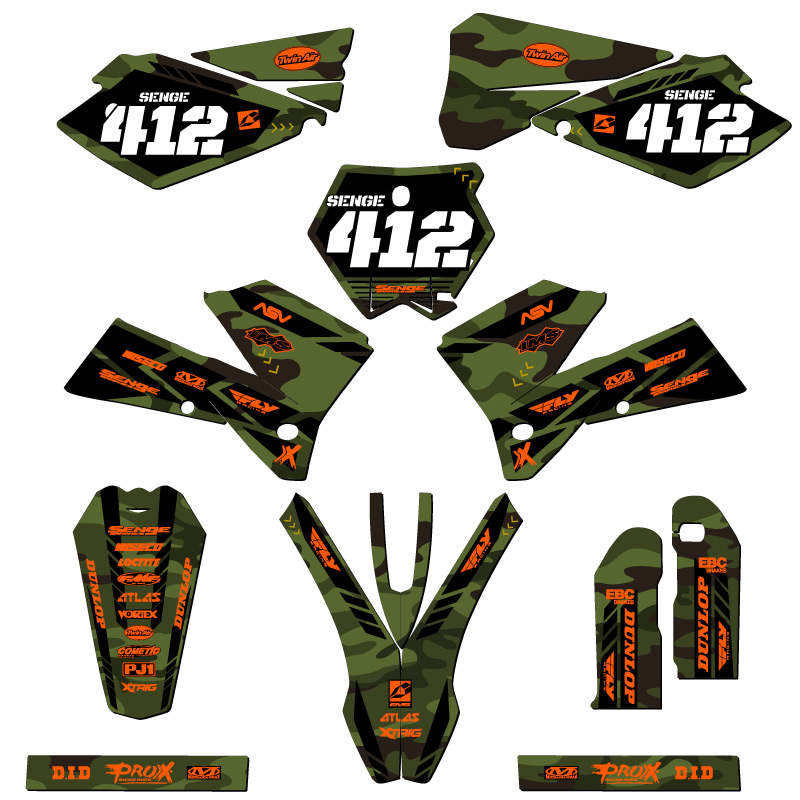 2005-2006 SX APACHE Green Senge Graphics Kit Compatible with KTM - Picture 8 of 10