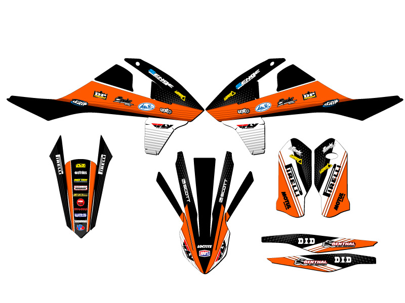 2017-2018 EXC RICOCHET Orange Senge Graphics Kit Compatible with KTM - Foto 2 di 10