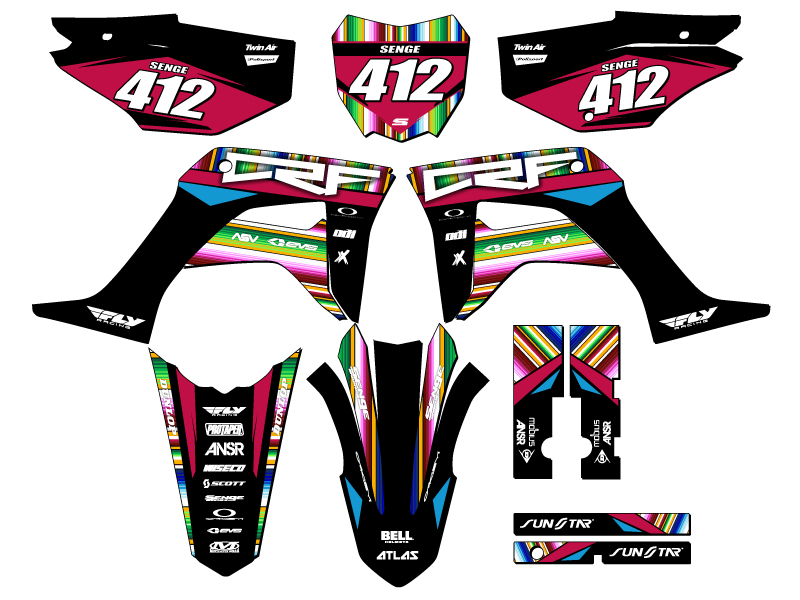 CRF 125 SERAPE 2019-2023 kit de gráficos Black Senge compatible con Honda - Imagen 8 de 10