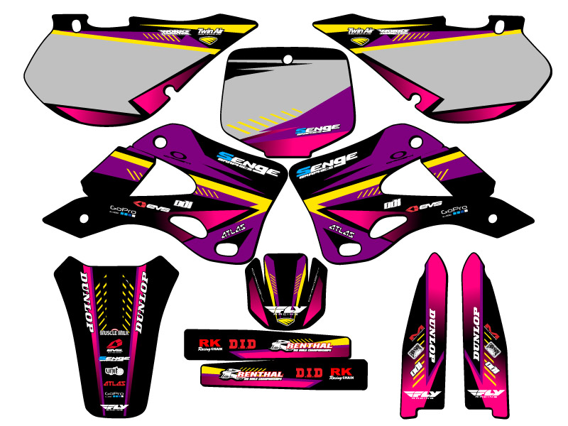 1999-2002 KX 125 SURGE Purple Senge kit de gráficos compatible con Kawasaki - Imagen 5 de 10