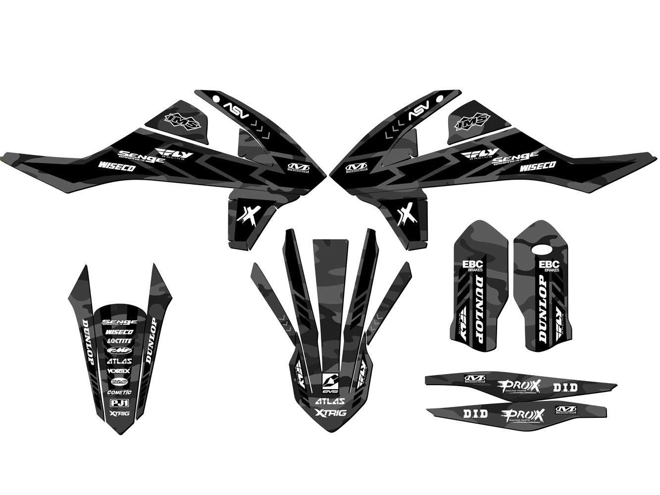 Kit de gráficos Senge gris Apache 2016 TODOS EXCEPTO 250 SX compatible con KTM - Imagen 2 de 10