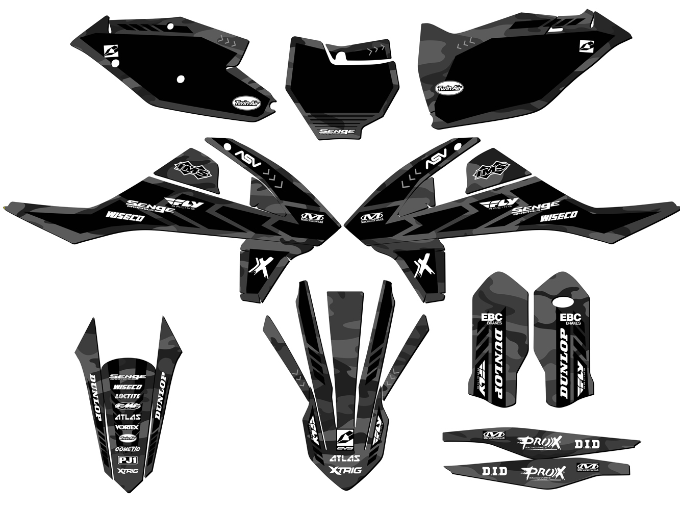 Kit de gráficos Senge gris Apache 2016 TODOS EXCEPTO 250 SX compatible con KTM - Imagen 5 de 10