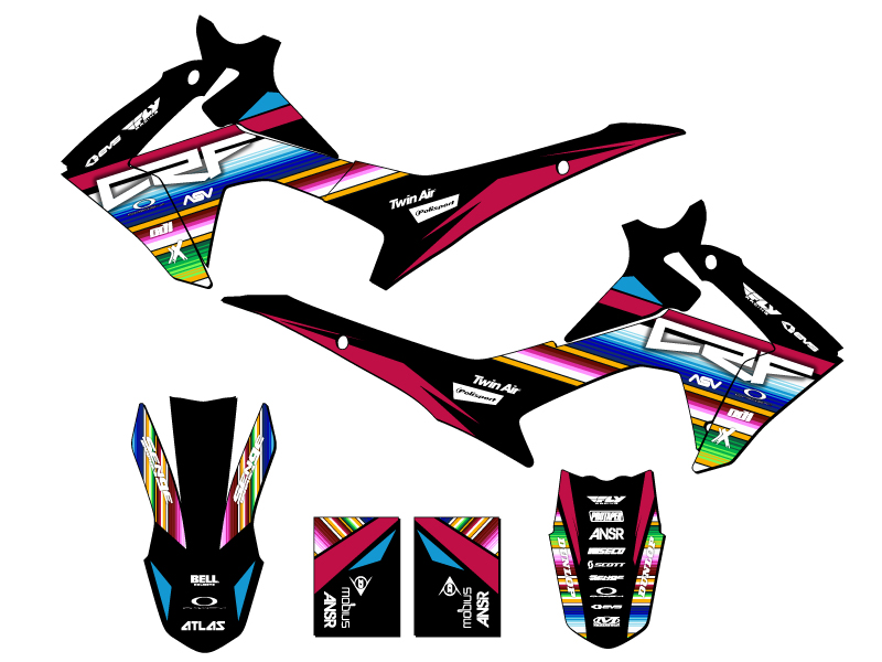 2013-2018 CRF 110 SERAPE Black Senge Graphics Kit Compatible with Honda - Picture 2 of 10