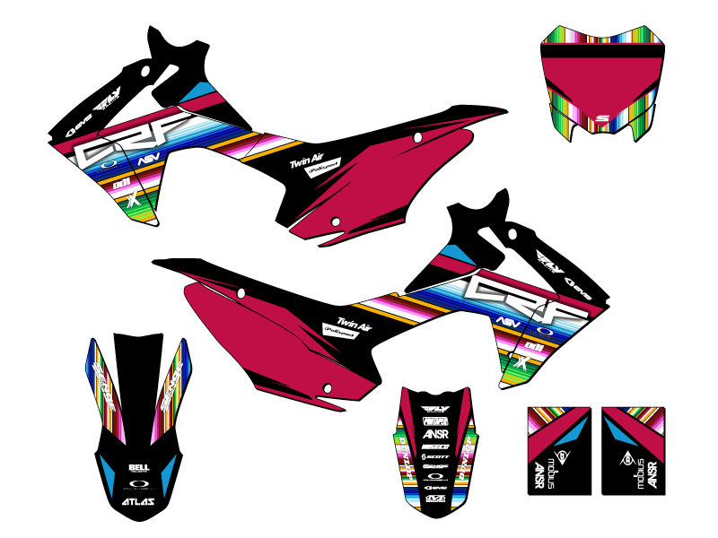 2013-2018 CRF 110 SERAPE Black Senge Graphics Kit Compatible with Honda - Picture 5 of 10
