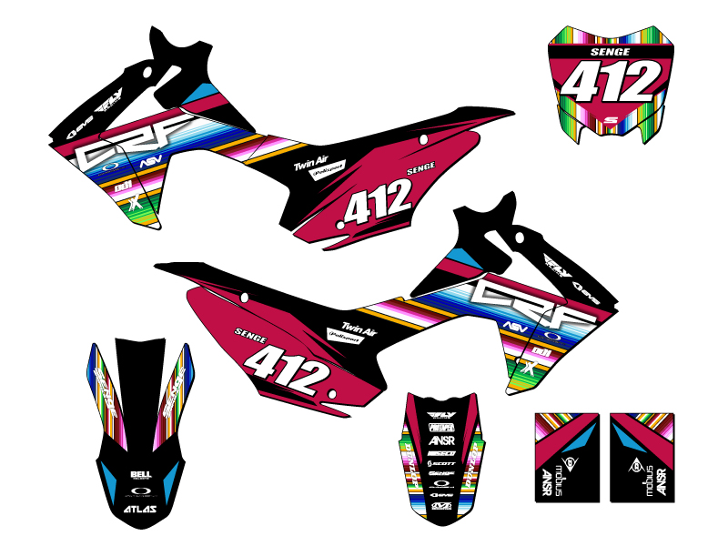 2013-2018 CRF 110 SERAPE Black Senge Graphics Kit Compatible with Honda - Picture 8 of 10
