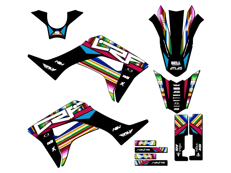 2019-2022 CRF 110 SERAPE Black Senge Graphics Kit Compatible with Honda - Picture 2 of 10