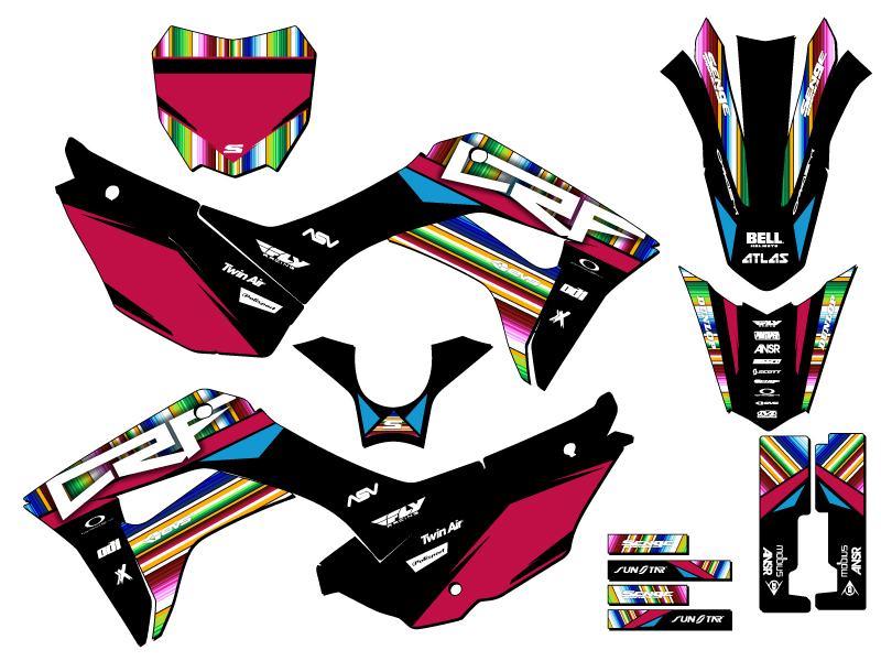 2019-2022 CRF 110 SERAPE Black Senge Graphics Kit Compatible with Honda - Picture 5 of 10
